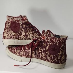 Converse High-Top Sneakers in Red and Cream